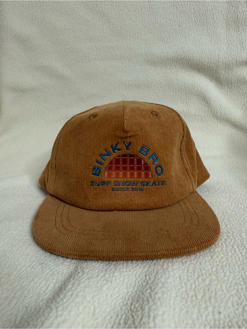 BinkyBro Infant Corduroy Snapback Hat Tan Surf Snow Skate